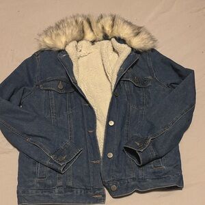 Denim Jacket with Faux Fur Collar BRAND NEW
